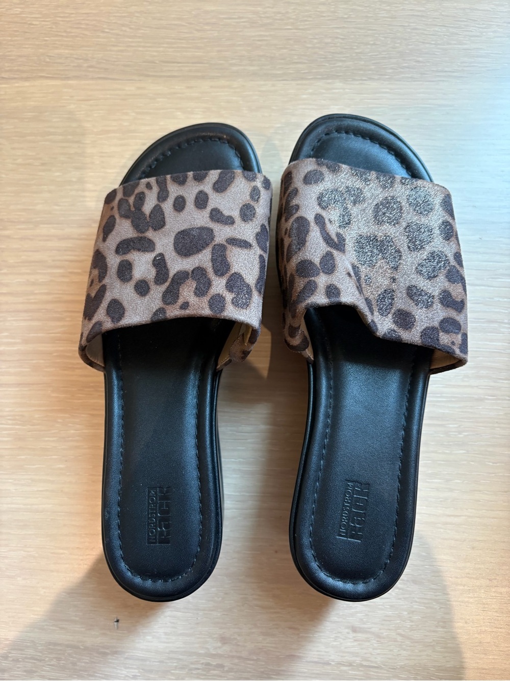 Nordstrom Leopard-Print Slide Sandals - Brown/Black
